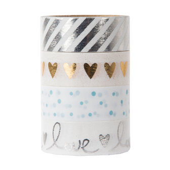 Goldbuch Washi Tape Love 10627 Zilver