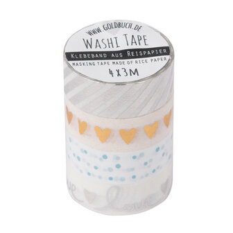 Goldbuch Washi Tape Love 10627 Zilver