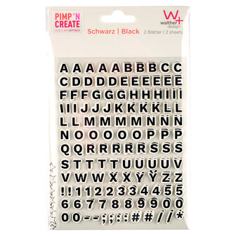 Walther Letters Sticker Set&nbsp;Zwart ST6001